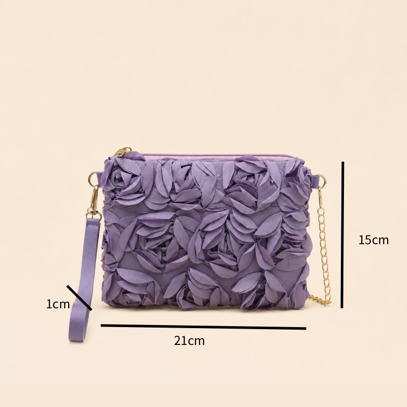 Pochette Carrée Femme En Nylon Rose Uni À Patchwork Fleuri Style Décontracté Image4