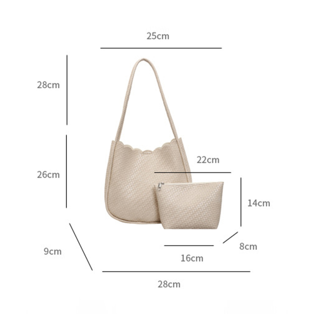 Sac Fourre-Tout Femme En Pu Tissé Uni Style Bureau h5Image6