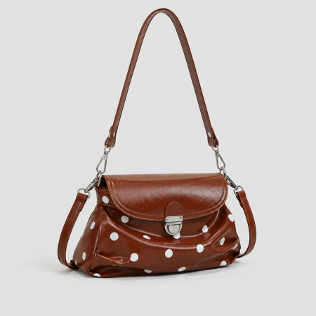 Sacs À Bandoulière Pour Femmes En Pu À Pois Et Accessoires Métalliques Style Bureau 2
