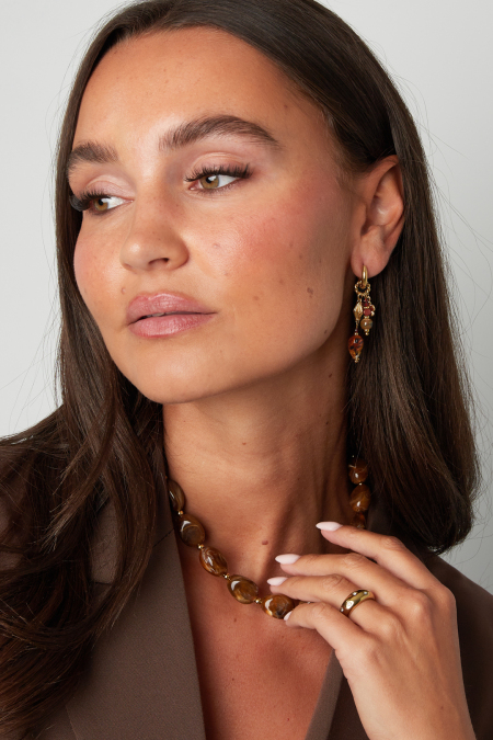 Boucles d'oreilles pendantes en acier inoxydable, motif fleur, collection Daily Simple, bijoux pour femmes 2