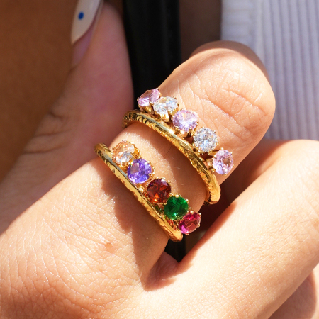 Bagues En Acier Inoxydable Étanches Couleur Or Avec Zircon, Forme Irrégulière, Collection Simple Series, Pour Un Usage Quotidien. Elles Sont Ornées De Zircon Et Sont Conçues Pour Un Usage Quotidien. 2