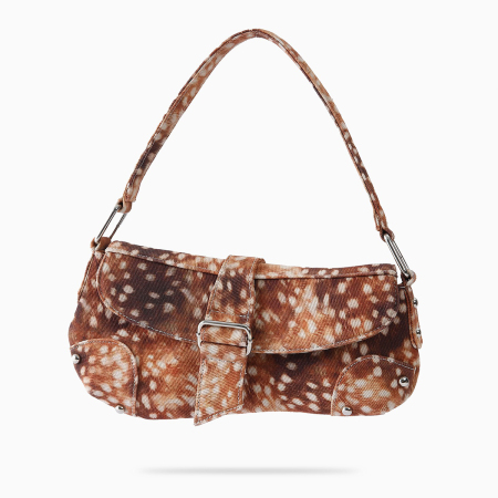 Sacoche de selle pour femme en tissu imprimé Bambi, style streetwear