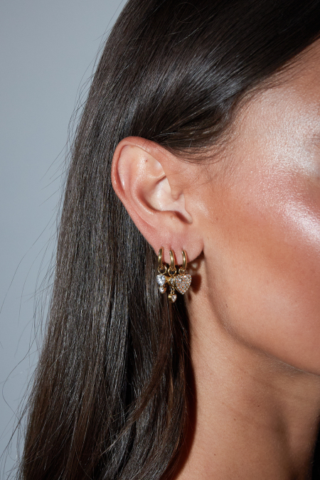 Boucles D'Oreilles En Acier Inoxydable, Style Cœur, Collection Simple, Bijoux Pour Femmes 2