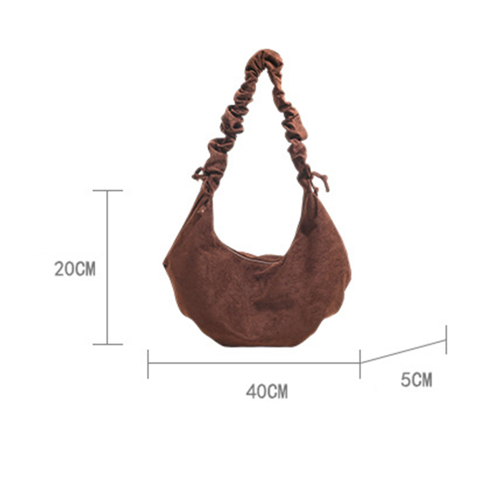 Sacs À Bandoulière Pour Femmes En Daim Uni, Style Chic Parisien h5Image5