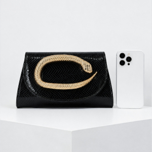 Pochettes De Soirée Pour Femmes En Pu Avec Fermoir En Métal Et Motif Serpent h5 Image3