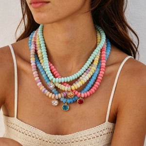 Colliers De Perles Pour Femmes, Collection Romantique, Dégradé De Couleurs, Pierres Naturelles h5 Image2