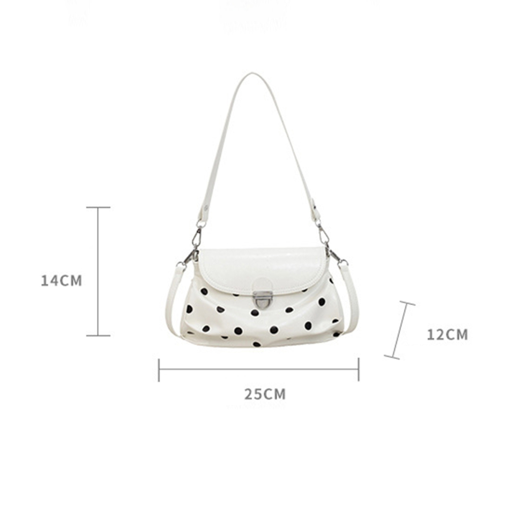 Sacs À Bandoulière Pour Femmes En Pu À Pois Et Accessoires Métalliques Style Bureau h5Image6