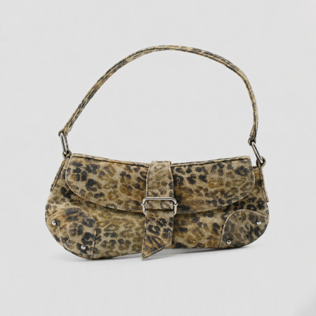 Sacoche bandoulière femme en tissu imprimé léopard style streetwear