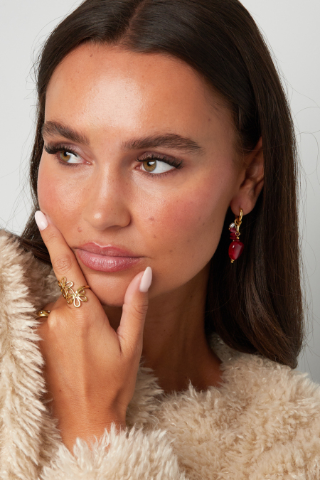 Boucles d'oreilles en perles d'acier inoxydable en forme de cœur, collection Daily Simple, bijoux pour femmes 2