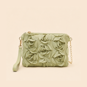 Pochette Carrée Femme En Nylon Rose Uni À Patchwork Fleuri Style Décontracté h5 Image2