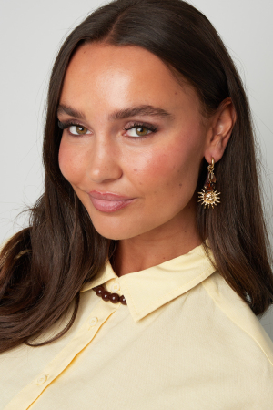 Boucles D'Oreilles En Perles D'Acier Inoxydable, Collection Sun Simple Daily Simple, Bijoux Pour Femmes h5 Image2