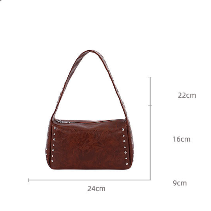 Sacs À Bandoulière Carrés Pour Femmes, Style Décontracté, Couleur Unie, Cloutés, En Pu. Image8
