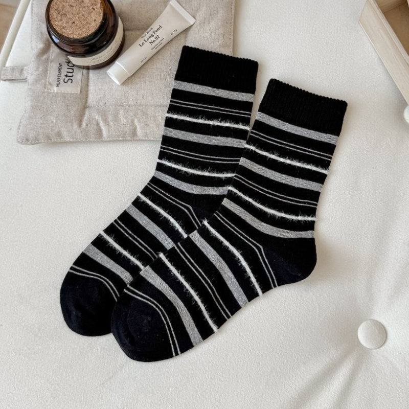 Chaussettes Mi-Mollet À Rayures Basiques