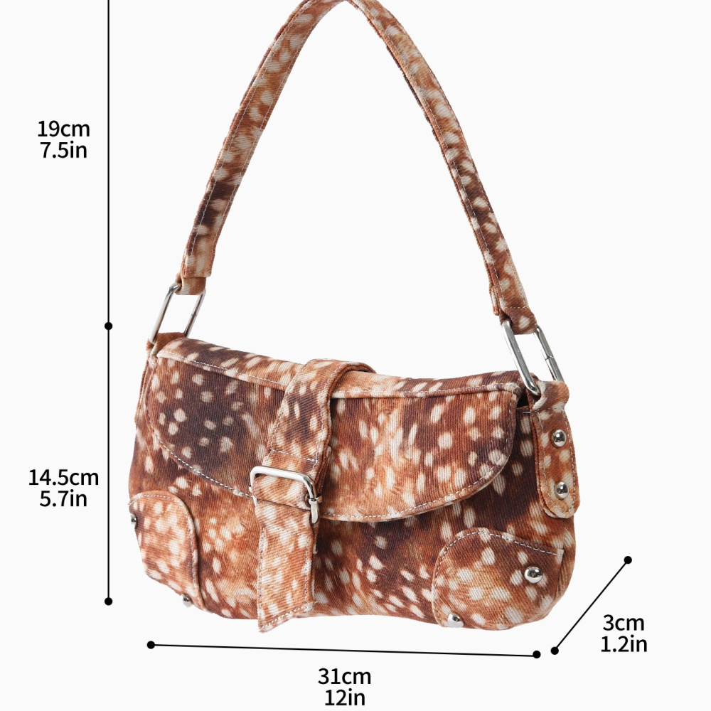 Sacoche De Selle Pour Femme En Tissu Imprimé Bambi, Style Streetwear 