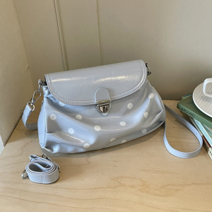 Sacs À Bandoulière Pour Femmes En Pu À Pois Et Accessoires Métalliques Style Bureau h5 Image5