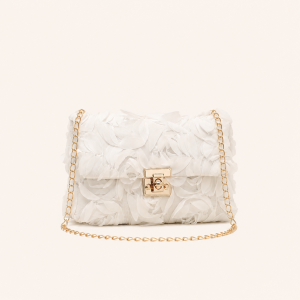 Sacs Bandoulière Carrés Pour Femmes, Style Décontracté, Patchwork Floral, Couleur Unie, Chaîne Rose, Nylon h5 Image2