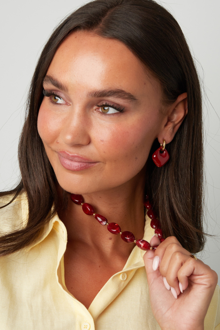 Boucles d'oreilles pendantes en acier inoxydable, forme géométrique, collection simple pour le quotidien, bijoux pour femmes 2