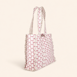Sacs Cabas Carrés Pour Femmes En Polyester Multicolore À Patchwork Fleuri Froncé, Style Décontracté h5 Image3