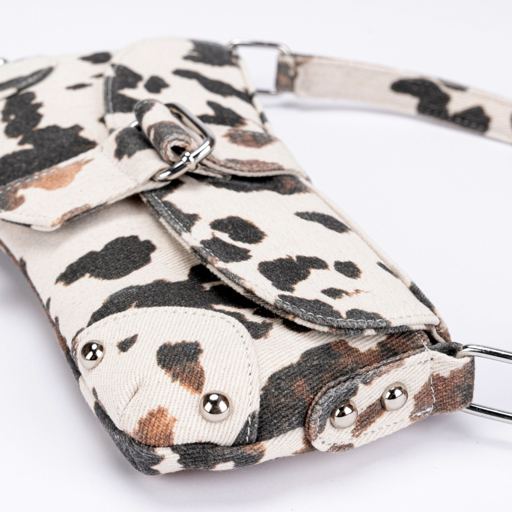 Sacoche De Selle Pour Femme En Tissu Imprimé À Motif Vache, Style Streetwear h5Image5