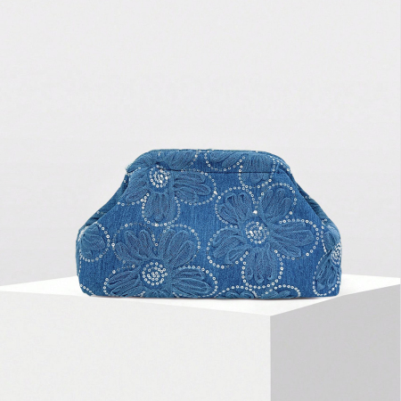 Pochettes de soirée pour femmes en tissu à fleurs et sequins