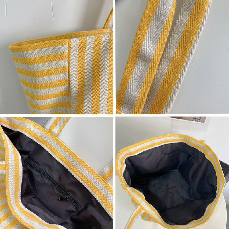 Sac Cabas/Sac Bandoulière Femme En Toile Unie Style Décontracté h5Image10