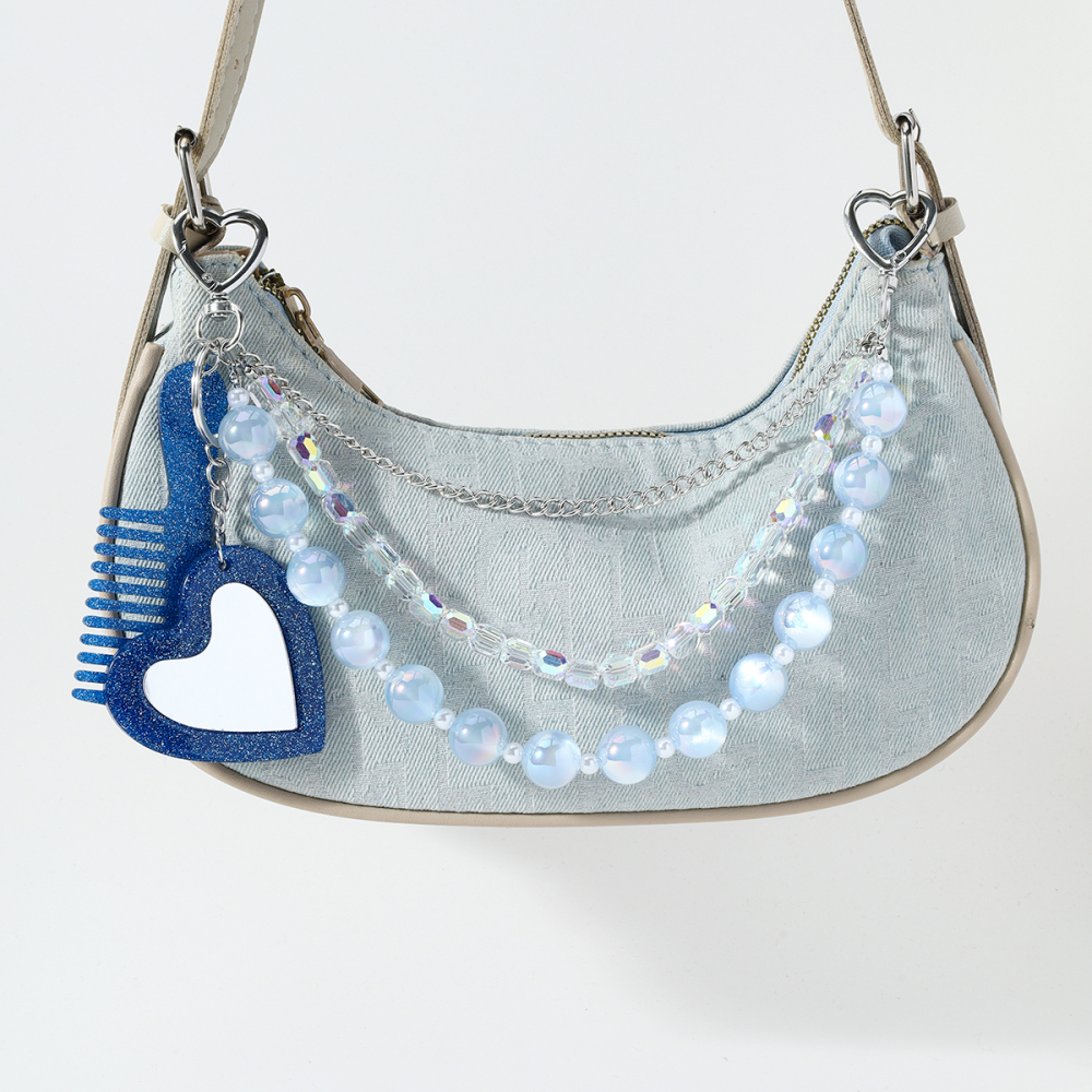 Chaîne De Perles En Forme De Cœur, Breloques Pour Sac En Alliage, Collection Simple Series Daily Heart Beads Image3