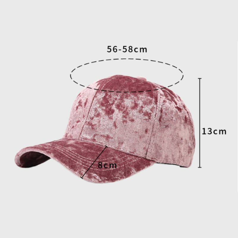 Casquette De Baseball Rétro En Velours Uni Couleur Simple Series h5Image4