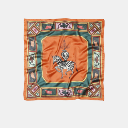 Bandana vintage en polyester à imprimé zèbre pour femme 2