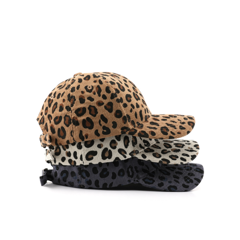 Casquette De Baseball Unisexe En Velours Côtelé Imprimé Léopard Rétro Simple Series Image2