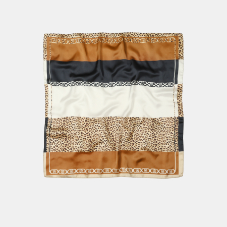 Bandana pour femme en polyester multicolore à imprimé léopard rétro