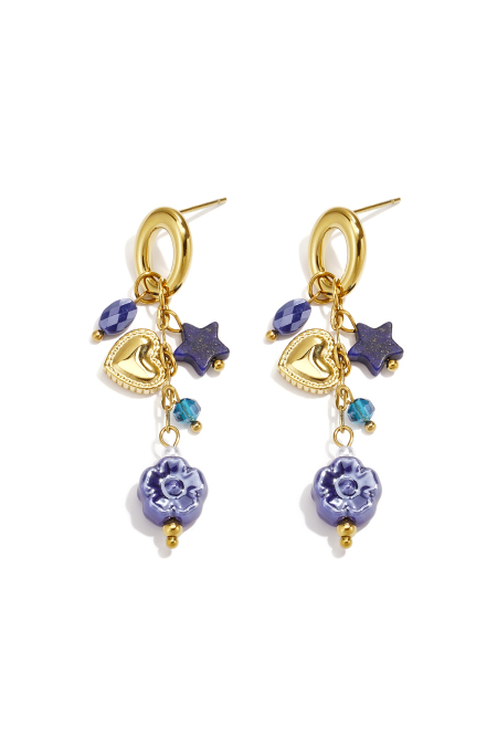 Boucles D'Oreilles Pendantes En Acier Inoxydable, Motif Fleur, Collection Daily Simple, Bijoux Pour Femmes