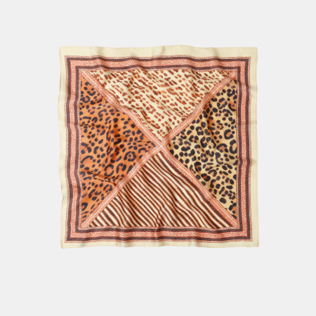 Bandana rétro en polyester à imprimé léopard pour femme