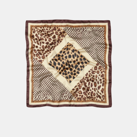 Bandana rétro en polyester à imprimé léopard pour femme