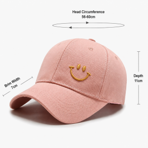 Casquette De Baseball En Coton Simple Series Daily, Couleur Unie, Visage Souriant h5 Image7