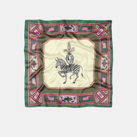 Bandana vintage en polyester à imprimé zèbre pour femme