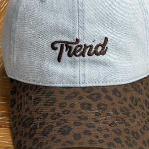 Casquette De Baseball Décontractée En Coton À Imprimé Léopard Et Lettres Multicolores, Série Simple h5 Image5