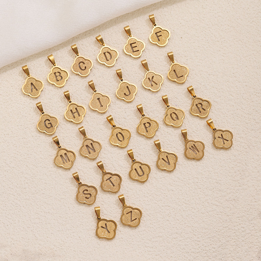 Pendentifs Pour Femmes En Acier Inoxydable Étanche, Couleur Or, Avec Lettres Ajourées, Série Simple À Faire Soi-Même h5Image2
