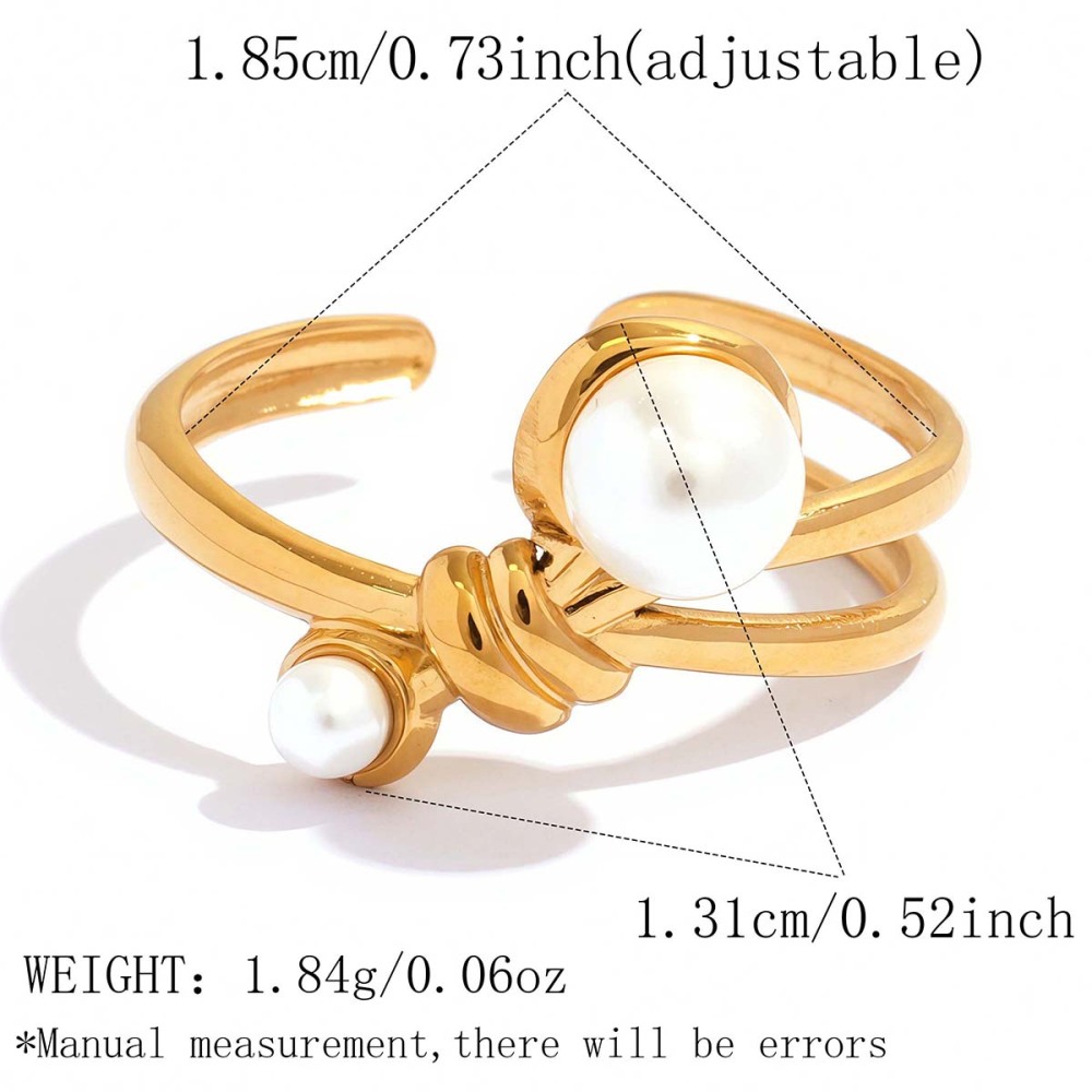 Bagues Simple Series Daily Circle En Acier Inoxydable Étanche Couleur Or Avec Zircon. 