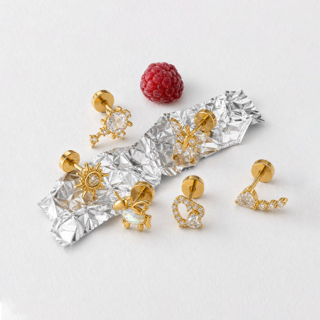 Boucles d'oreilles pendantes pour femme, motif animaux délicats, couleur cuivre doré, zircon.