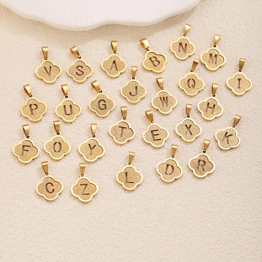 Pendentifs Pour Femmes En Acier Inoxydable Étanche, Couleur Or, Avec Lettres Ajourées, Série Simple À Faire Soi-Même h5Image3