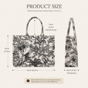 Sacs Cabas Carrés Pour Femmes En Toile Brodée D'Animaux Et De Plantes, Style Décontracté h5 Image11