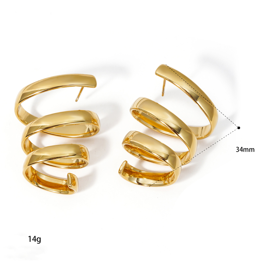 Boucles D'Oreilles Puces Pour Femmes, En Acier Inoxydable, Couleur Or, Forme Ronde Simple, Étanches. Image4