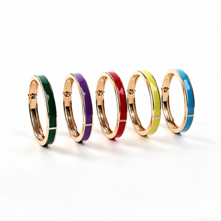 Bracelets pour femmes Simple Series Daily Color Lines en alliage doré émaillé