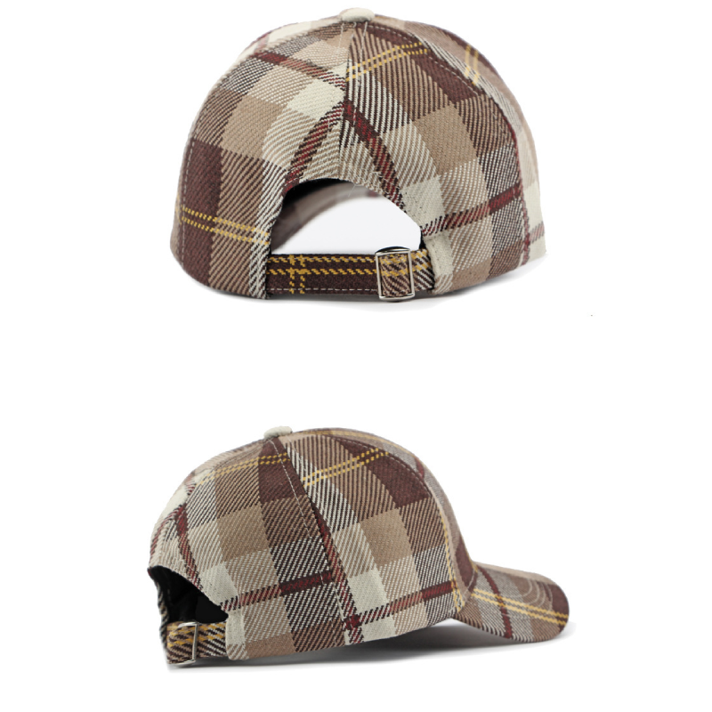 Casquette De Baseball Décontractée À Carreaux En Polyester, Couleur Unie, Série Simple h5Image4