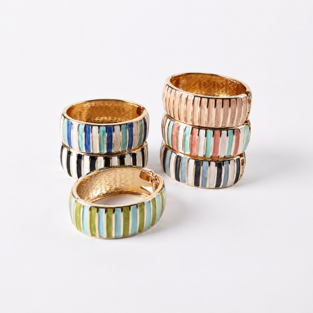 Bracelets pour femmes de la série Luxueuse, de forme irrégulière rétro, aux couleurs mélangées, en alliage doré et émail dégoulinant
