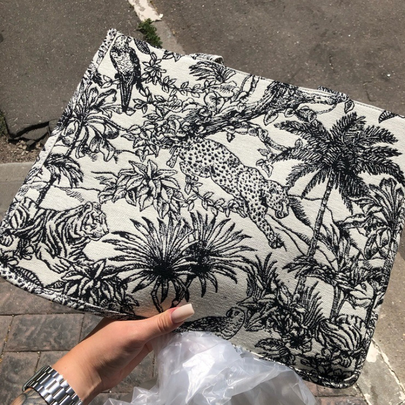 Sacs Cabas Carrés Pour Femmes En Toile Brodée D'Animaux Et De Plantes, Style Décontracté Image8