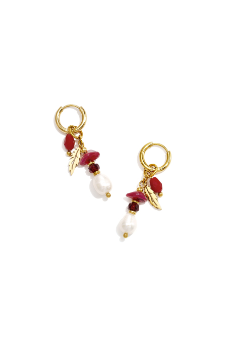 Boucles d'oreilles en perles d'acier inoxydable, style simple et quotidien, collection bijoux pour femmes