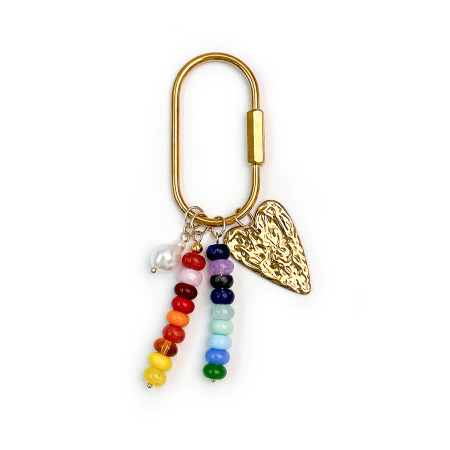 Breloques De Sac En Alliage De Perles En Forme De Cœur, De Lune Et De Fleur, De Couleurs Assorties, Collection Simple Series Casual