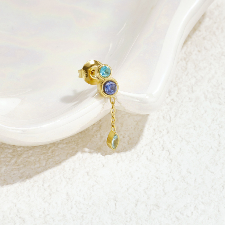 Boucles d'oreilles pendantes pour femmes, en acier inoxydable étanche, couleur or, avec zircon.