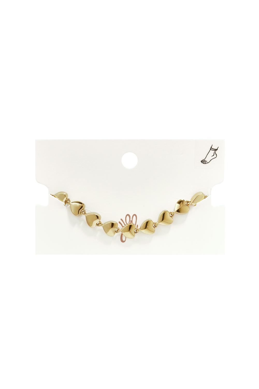 Bracelet De Cheville En Acier Inoxydable En Forme De Cœur, Collection Simple Daily Simple, Bijoux Pour Femmes Image3